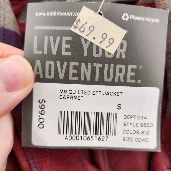 NWT Eddie Bauer Shacket Jacket Men's Small Quilted  Lined Pockets Button Up - Picture 8 of 16